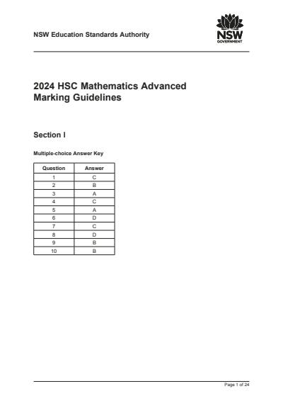 Cover page of HSC mathematics advanced full paper guide