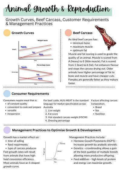 Cover page of HSC Agriculture - Animal Production - Summary Notes