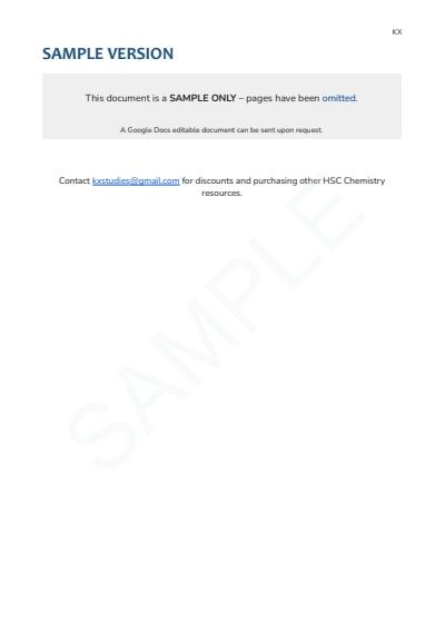 Cover page of HSC Year 11 Chemistry – Band 6 Sample Response Bank and Scaffold