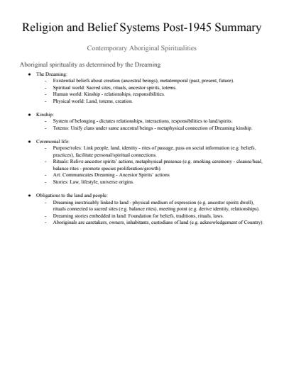 Cover page of Studies of Religion 1 Unit Notes
