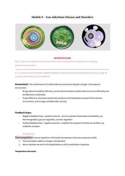 Cover page of Biology Notes Mod 8