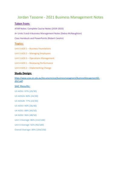 Cover page of 46SS and 98.60 ATAR 3/4 Bus Man Notes