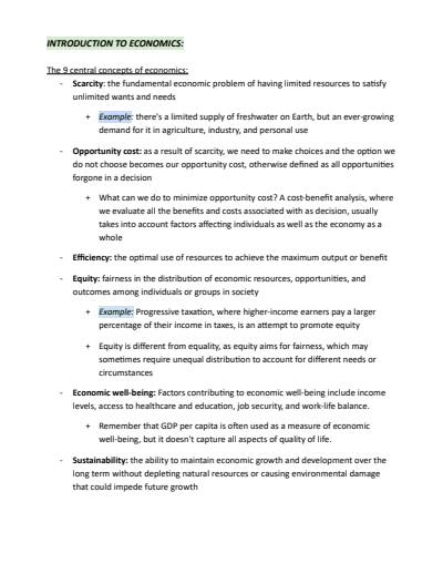 Cover page of IB Economics SL Revision Study Guide | 207 pages | Detailed Typed Notes