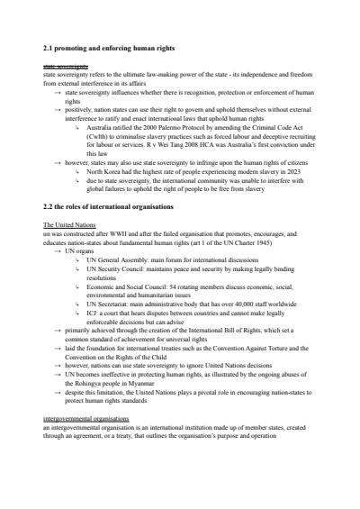 Cover page of Promoting and Enforcing Human Rights notes