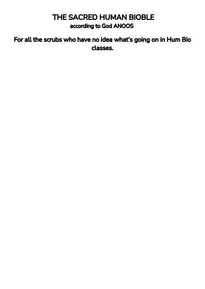 Cover page of Human Biology Notes - Unit 1 and 2