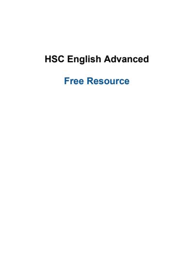 Cover page of HSC English Advanced - Free Resource
