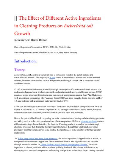 Cover page of Biology U12 AOS 3 Poster Example Infomation