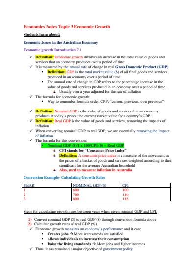 Cover page of Topic 3 Economic Issues