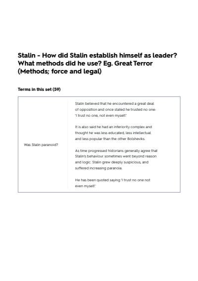 Cover page of Stalin - How did Stalin establish himself as leader?