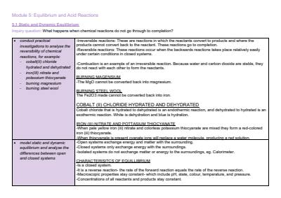 Cover page of Module 5: Equilibrium and Acid Reactions notes