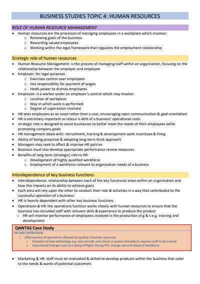 Cover page of Band 6 - Human Resources Notes (With Case Studies)