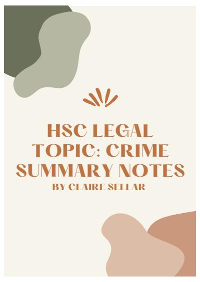 Cover page of Full Comprehensive Crime Summary Notes