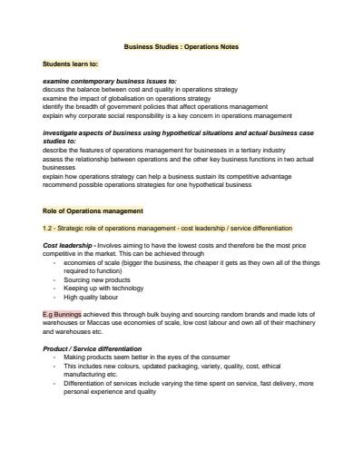 Cover page of YEAR 12 BUSINESS STUDIES - FULL COURSE NOTES 