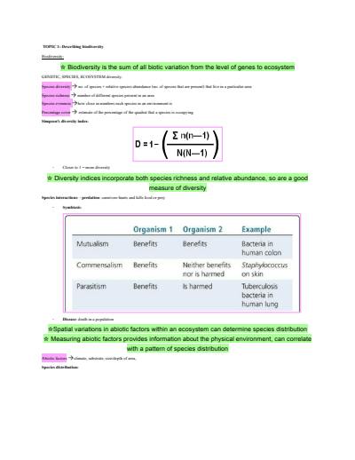 Cover page of QCAA Senior Biology Curriculum Notes Unit 3&4 