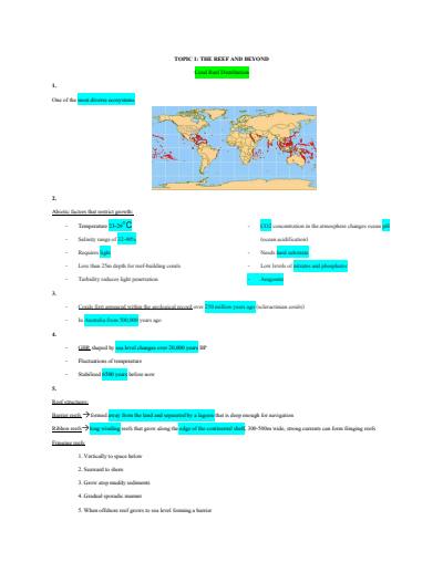 Cover page of MARINE SCIENCE Unit 3&4 Syllabus Notes