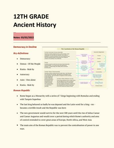 Cover page of Ancient History ATAT Unit 3